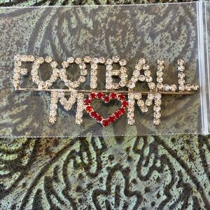 NWOT Sparkling Rhinestones “Football Mom” Brooch